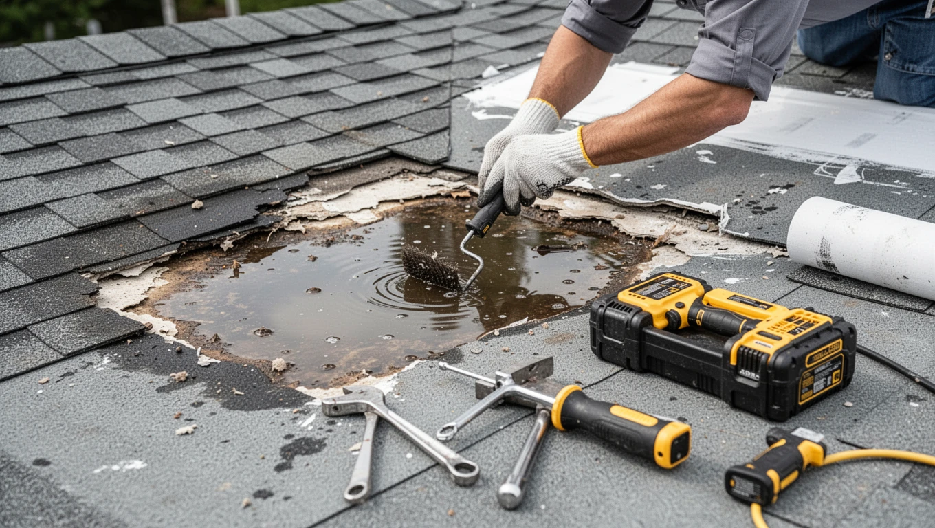 Roof Leak Water Damage Repair